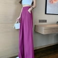 thumbnail image 5 of Ketyyh-chn99 Women Pants Plus Size Relaxed Fit Comfort Wear Women's Wide Leg Pants High Waisted Business Work Trousers Long Straight Pants Hot Pink,XL, 5 of 5