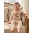 thumbnail image 5 of RUINIXCW Newborn Baby Boy Hospital Coming Home Outfit Waffled Romper Infant Baby Boys Fall Winter Clothes Dad's Little Dude Embroidery Long Sleeve Romper Pants Set, 5 of 9