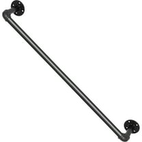 KFFKFF 3FT Staircase Handrail, Pipe Stair Handrail, Industrial Pipe Handrail with Wall Mount Support, , 440LBS Load Capacity Carbon Steel Pipe Handrail, Round Corner Wall Handrailings for Indoor