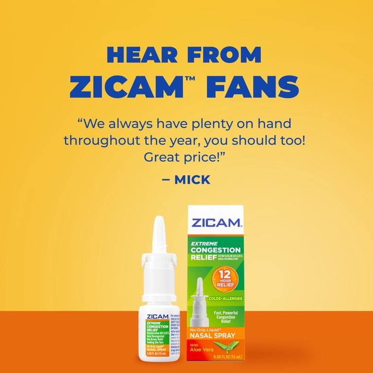 2 pack) Zicam Extreme Congestion Relief Nasal Spray with Aloe Vera