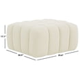 thumbnail image 3 of SAFAVIEH Couture Calyna Modern Boucle Tufted Ottoman, Cream, 3 of 8