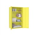 thumbnail image 2 of Metal Locker Storage Cabinet with 3 Grids, Modern Hanging Wardrobe Closet for Bedroom, Apartment, Dorm, Yellow, 2 of 2