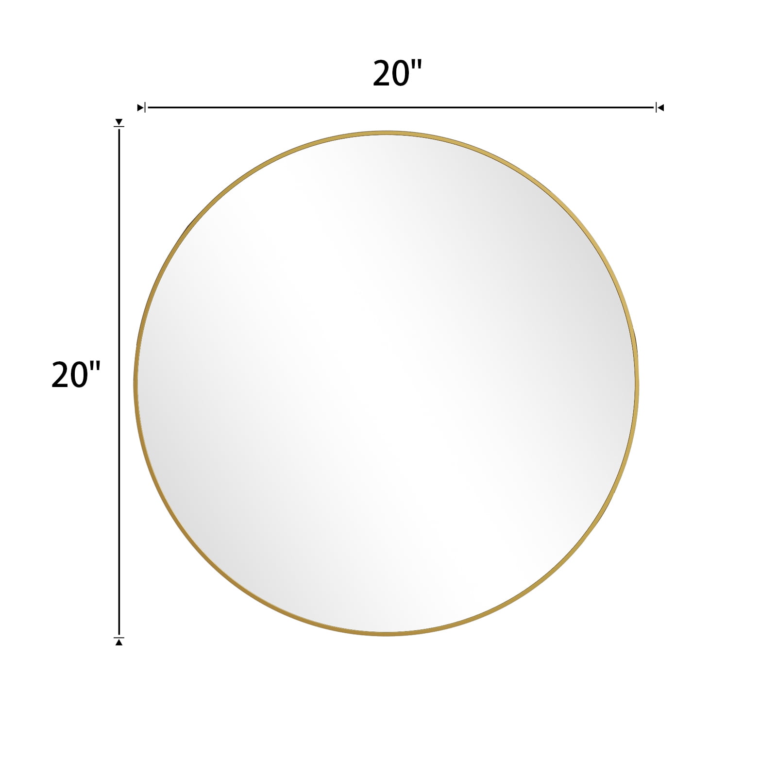 Lumora 20" Bathroom Mirror Round Wall Mirror Vanity Mirror with Metal Frame, Gold