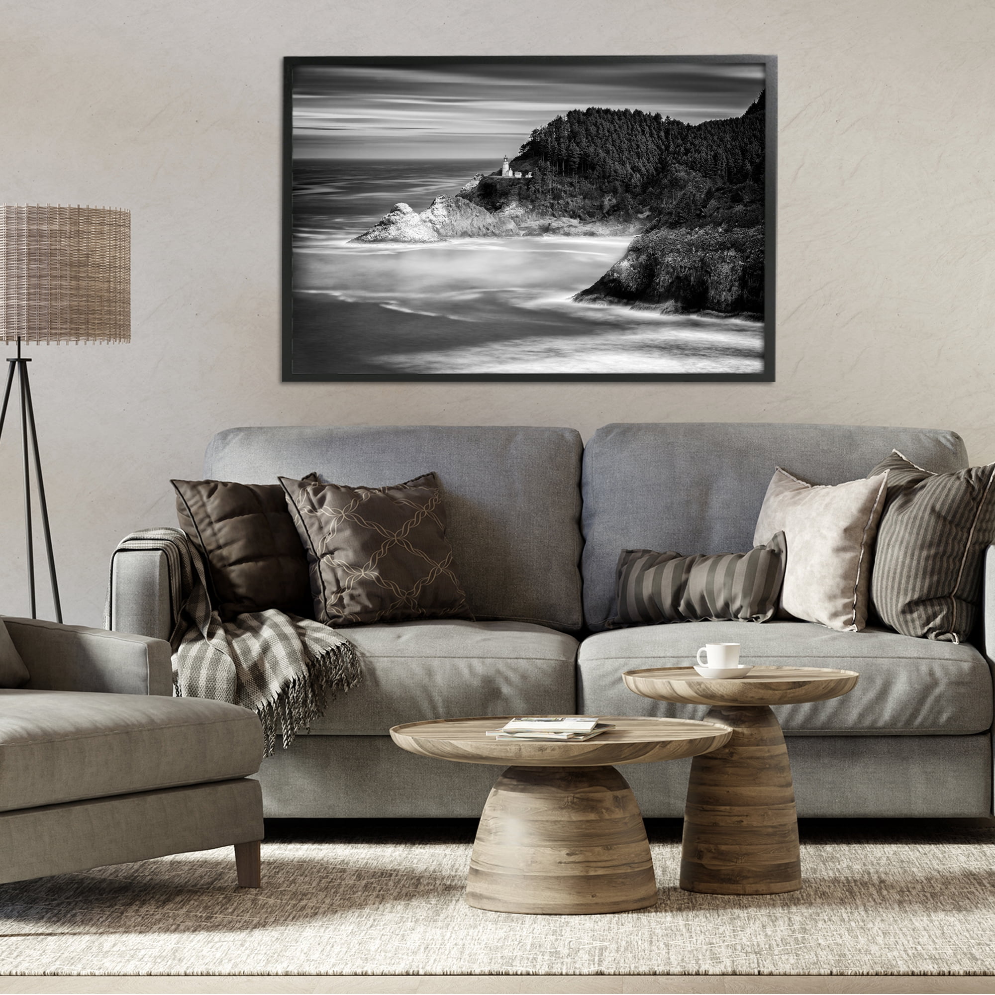 Stupell Industries Perched Above The Pacific Black Framed Giclee Art, design by Rick Berk