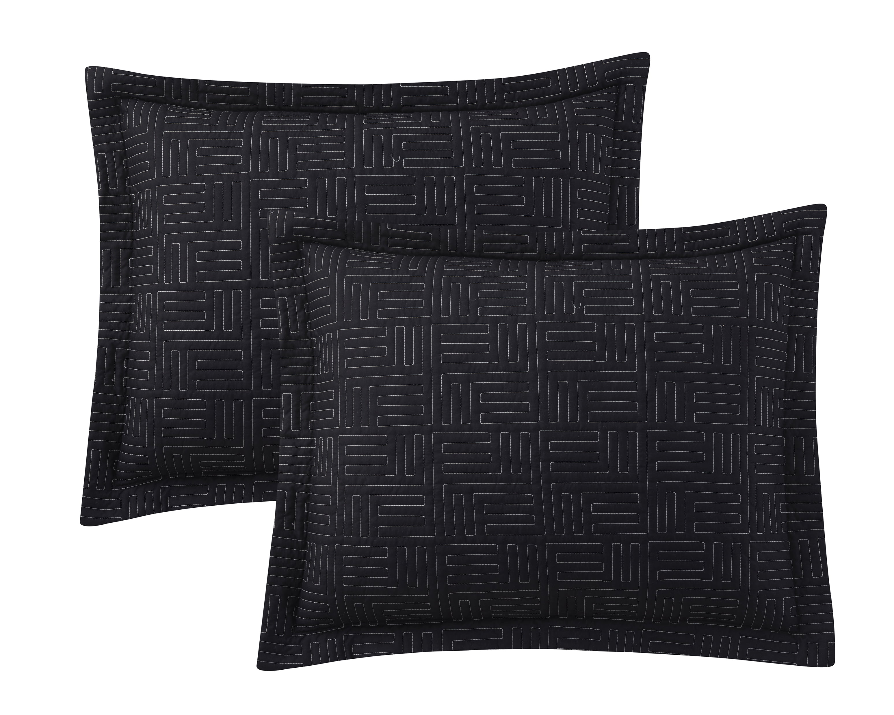 Mainstays 7 Piece Black Quilt Set with Sheets, Full