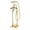 Brushed Gold, variant on SUMERAIN Waterfall Freestanding Bathtub Faucet with Hand Shower, Antique High Flow Floor Mount Tub Filler, Chrome Finish