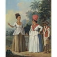 thumbnail image 2 of Agostino Brunias 12x14 Black Ornate Wood Framed Double Matted Museum Art Print Titled: West Indian Women of Color, with a Child and Black Servant, 2 of 5
