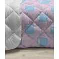 thumbnail image 3 of Geometric Down Alternative Comforter, Abstract Contemporary Illustration of Triangle Forms Pattern, Microfiber Quilt for All Season, 5 Sizes, Vermilion and Lavender Blue, by Ambesonne, 3 of 3