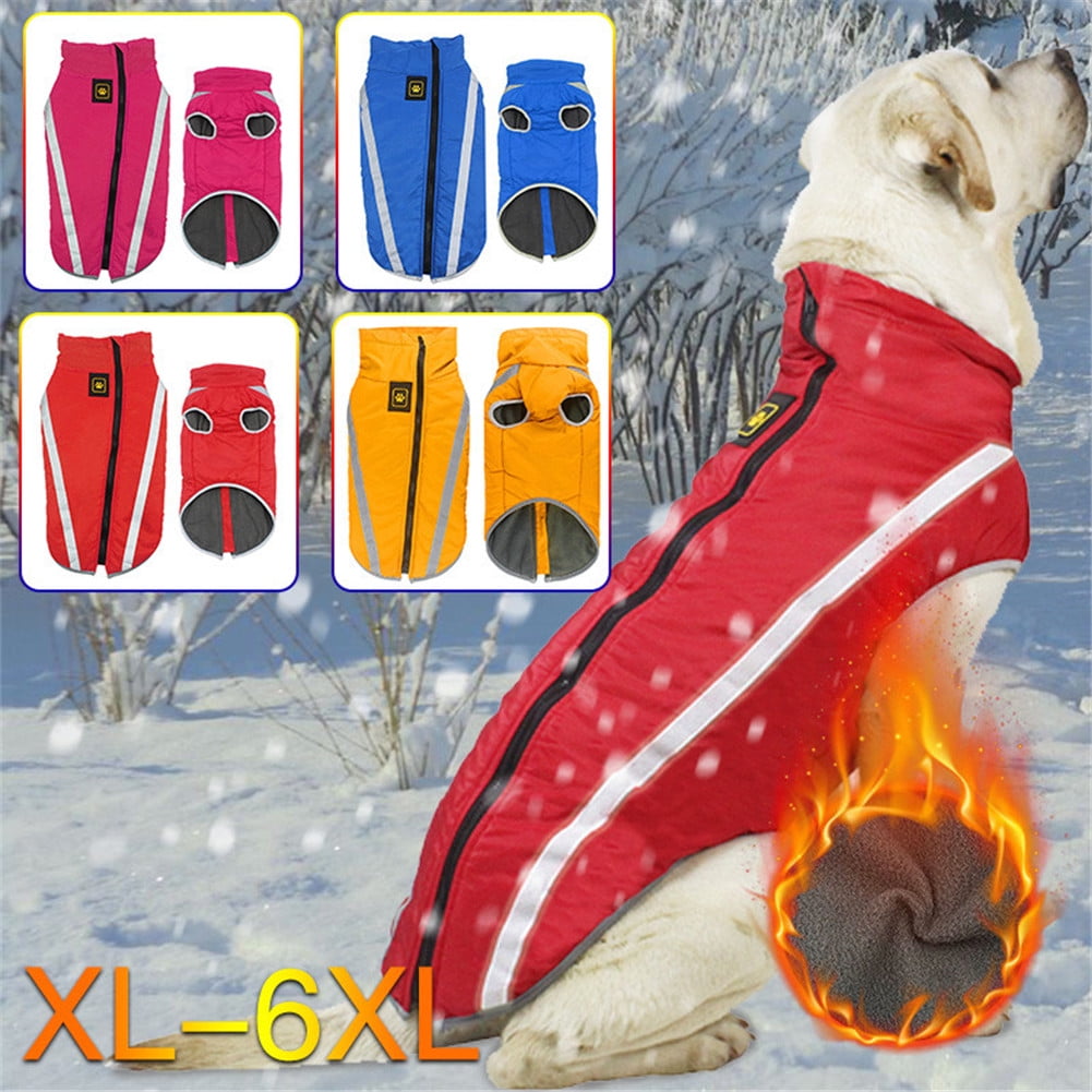 Reflective Dog Winter Coat Vest Pet Fleece Padded Clothes Jacket Windproof XS-L