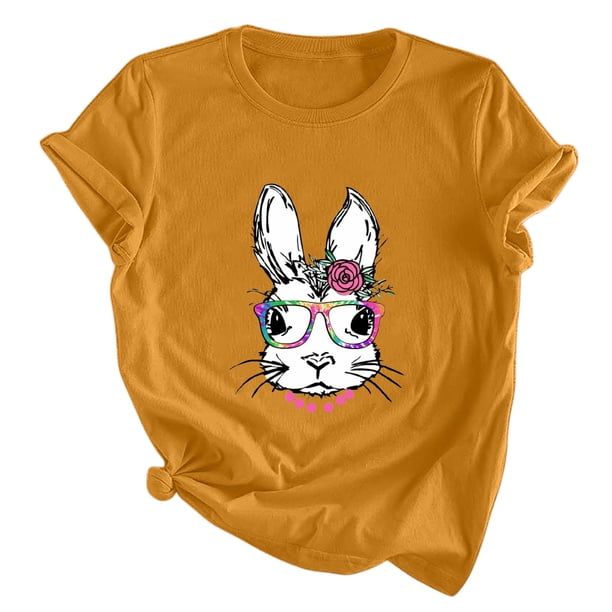 Camiseta de mujer, divertida y bonita camiseta de manga corta, camiseta con estampado de mariposa, blusa con estampado de conejo, regalo para mujer Pompotops hfajkhk127668