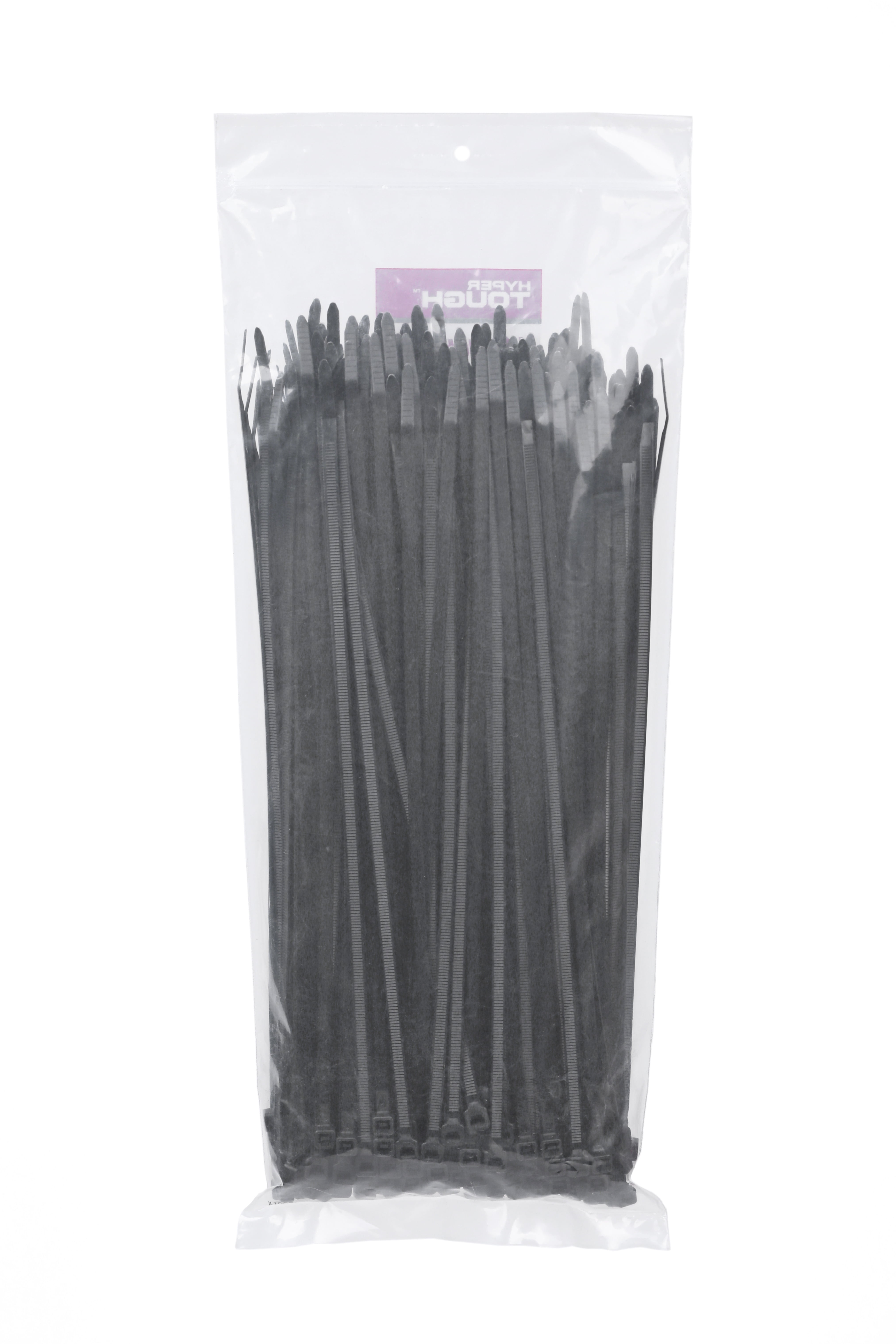 (2 pack) Hyper Tough 11inch Cable Tie 75lbf Uv Black 250Pcs
