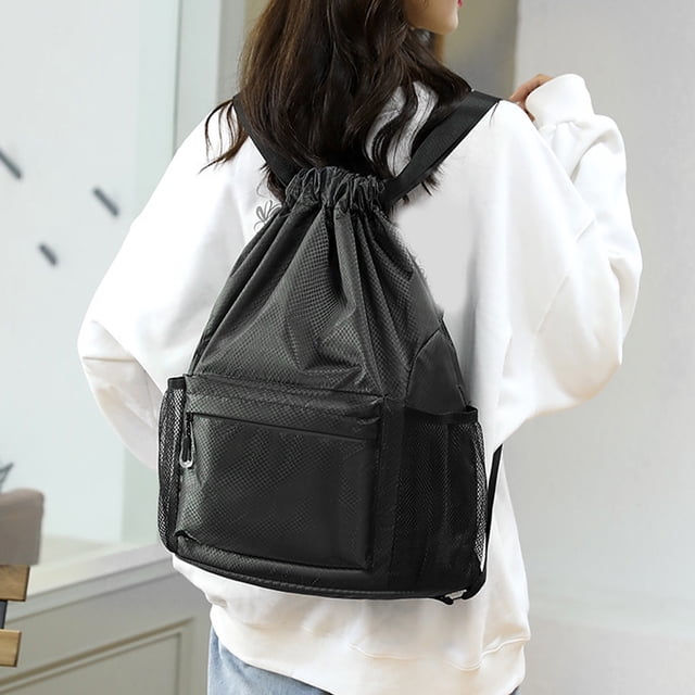 High-Capacity Sports Backpack with Quick-Access Side Pocket | Lightweight Drawstring Gym Bag for Yoga, Camping & Travel