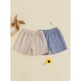 thumbnail image 5 of BemeyourBBs 2 Pack Toddler Baby Girl Boy Plaid Gingham Shorts Set Infant Girls Boys Summer Elastic Waist Checkered Loose Fit Shorts Bottoms, 5 of 9