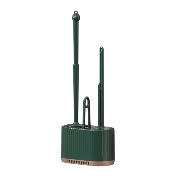 Farcauo Toilet Brush and Holder Set Toilet Bowl Cleaning Brush and Holder for Bathroom 4 In 1 Dark Green Toilet Bowl Cleaner Brushes & Holders Bathroom Accessories Floor Standing or Wall Mounted