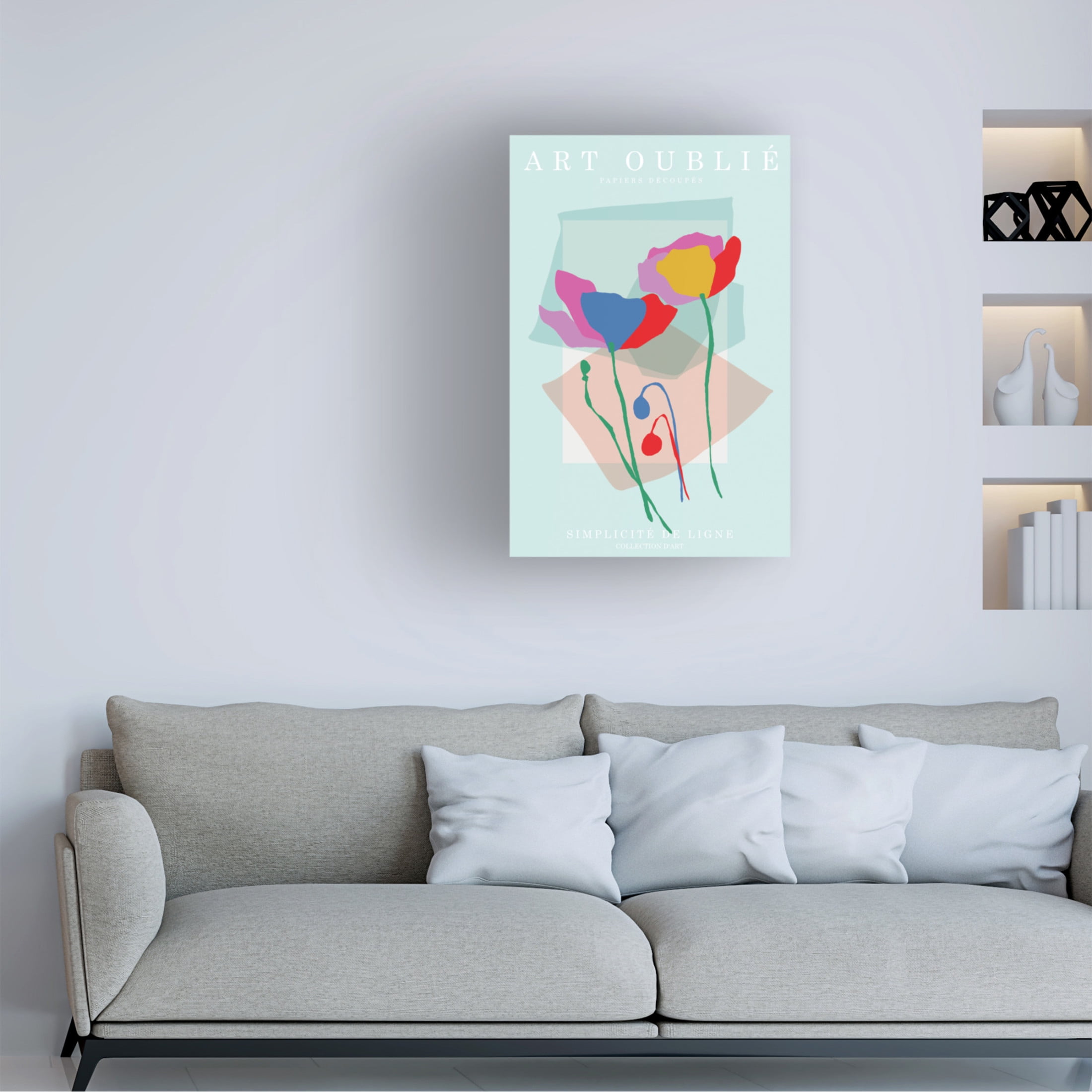 Canvas Wall Art - Incado 'Line Simplicity' Wall Art for Living Room, Bedroom, or Office Décor by Trademark Fine Art - 12 x 19 Inches