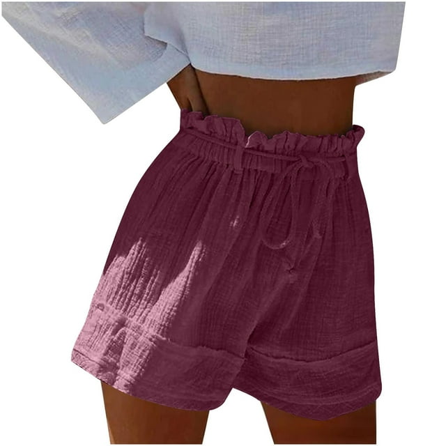 Yuyuzo Womens Shorts Drawstring High Waisted Loose Fitted Shorts Wide Leg Casual Flowy Summer Shorts