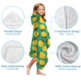 thumbnail image 7 of Yellow Lemon Fruit Dots Green Pattern Hooded Bath Towel，60"x35" for Ages 3 To 12 Kids, Quick Dry Lightweight Soft Microfiber Hood Beach Towel Cover Up for Kids, 7 of 7