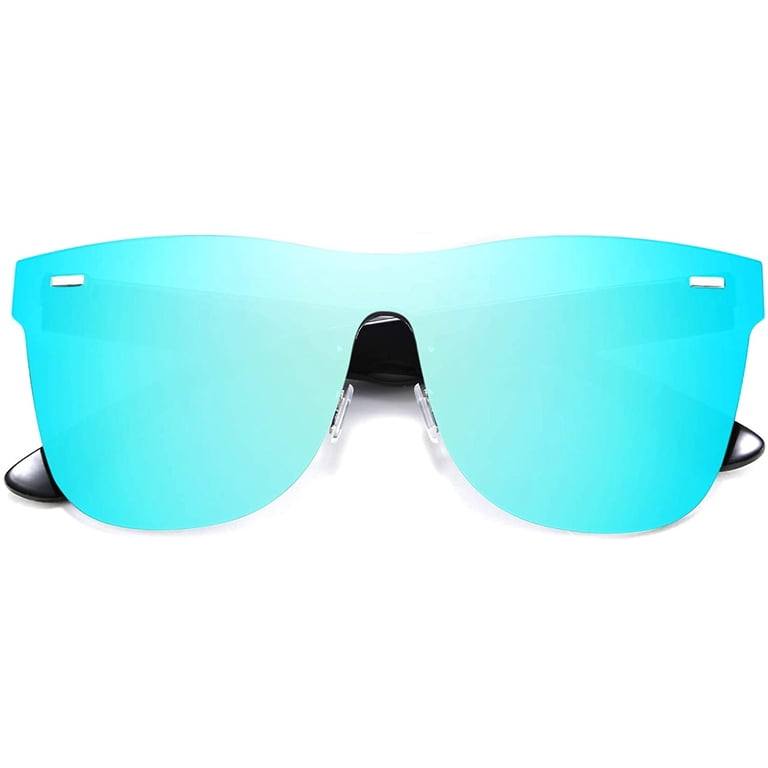 FEISEDY Oversized Mirrored Frameless Lens One Piece  display picture 3