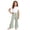Green#9527, variant on BOOMNY Girls Cotton Linen Pants Wide Leg Pants for Girl Trendy Striped Elastic Waist Casual Pant With Pocket