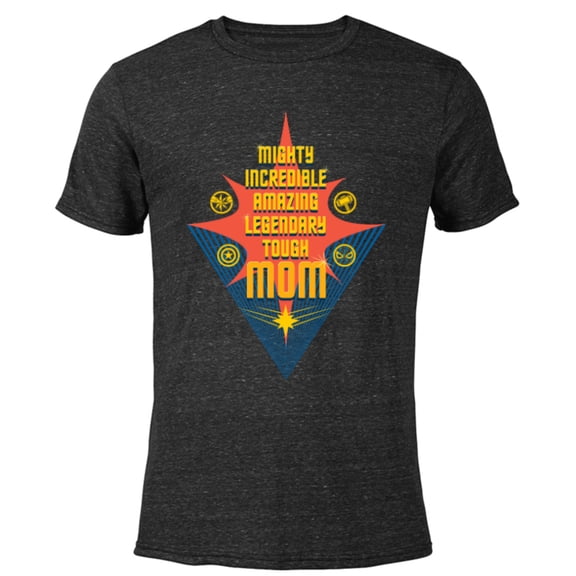 Marvel Mighty Incredible Amazing Legendary Tough Mom - Short Sleeve Blended T-Shirt for Adults - Customized-Black