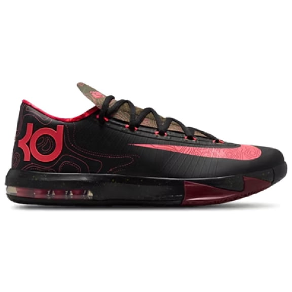 Men's Nike KD VI Black/Atomic Red-Medium Olive (IM4409 001) - 10