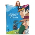 thumbnail image 2 of Howls Moving Castle Fleece Throw Blankets, Super Soft Flannel Cozy Blankets for Adults, Washable Lightweight Blanket for Couch Sofa Bed Office, Warm Plush Blankets for All Season, 2 of 8