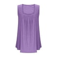 thumbnail image 7 of Plebaso Women's Plus Size Tank Tops Square Neck Pleated Sleeveless Beach Shirts Loose Casual Summer Tops, 7 of 7