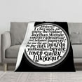 thumbnail image 2 of Artistic Circular Design Flannel Blanket - Durable Soft & Warm for Sofa Travel Bed & Chair - Cozy Calligraphic Style, 2 of 7