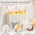 thumbnail image 2 of Ourlova Twin Size Boucle Upholstered Platform Bed Frame with Wavy Headboard and Storage Bookcase- 2 Drawers- No Box Spring Needed- White - Space-Saving and Stylish, 2 of 7