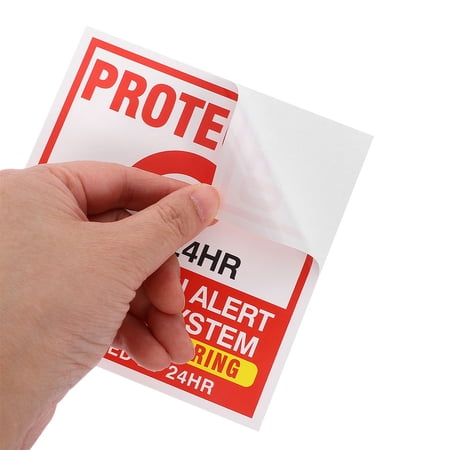 FRCOLOR 50 Sheets of Alarm Security Outdoor Window Stickers Self-Adhesive Security Alarm Sign Stickers No Visiting Warning Labels