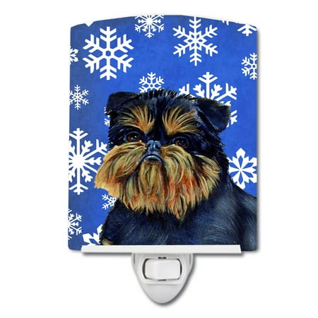 

Brussels Griffon Snowflakes Holiday Ceramic Night Light
