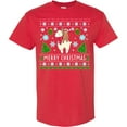 thumbnail image 3 of Inktastic Merry Christmas Sloth and Llama Ugly Sweater Style T-Shirt, 3 of 5