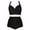 Black, variant on Plus Size Swimsuit for Women High Waist Tummy Control Stretchy Swimwear Cross Back Bikini Sets Boho Floral Print Split Two Piece Swimsuits Beachwear Bathing Suit