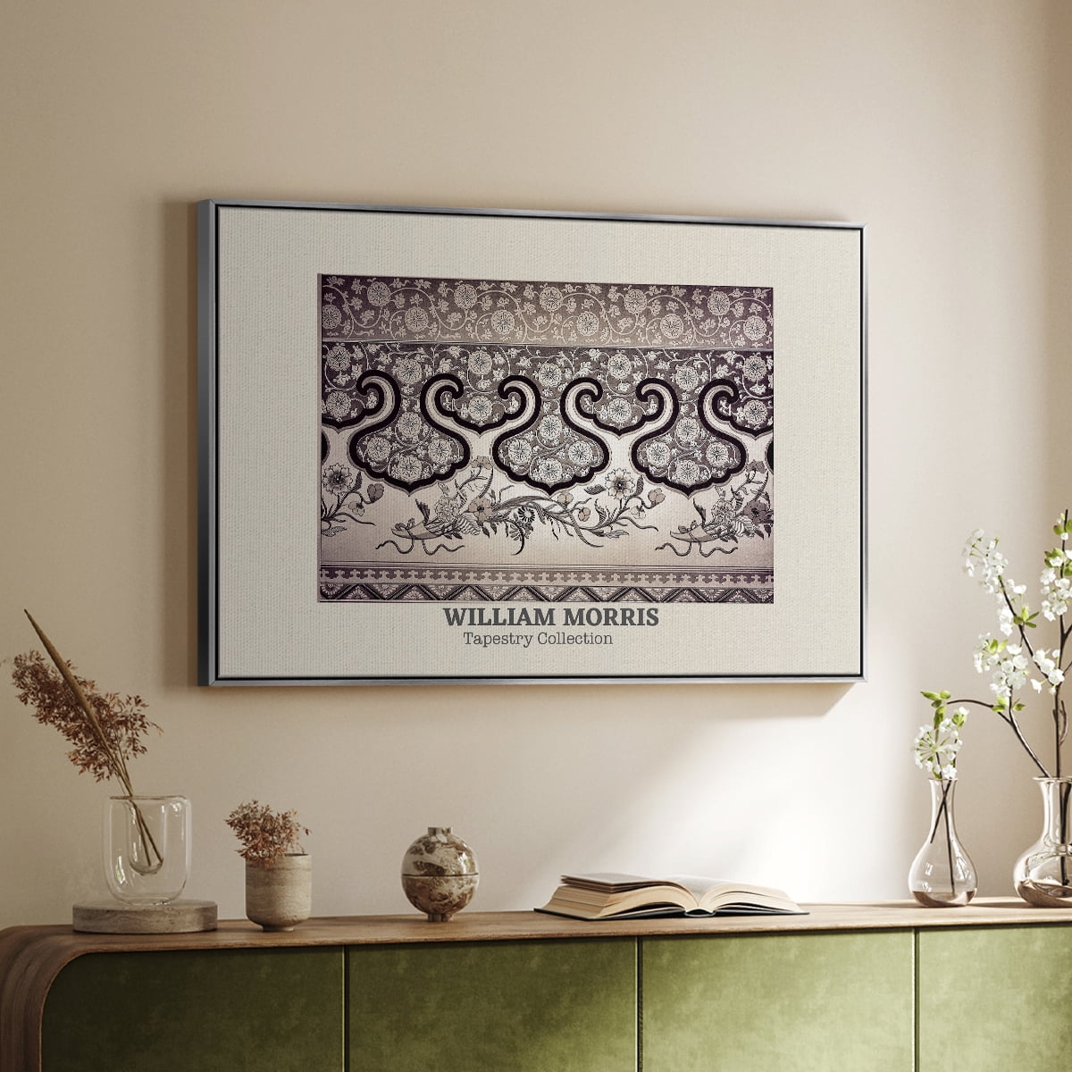 Vintage Abstract Print-XXXIII Framed in Silver Wood Gallery Wrapped Canvas 17 in. x 25 in.