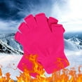 thumbnail image 2 of Skpblutn Glove Writing Stretch Wool Show Finger Solid Color Cycling Knitted Gloves Hot Pink One Size, 2 of 2
