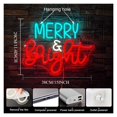 thumbnail image 4 of Letrero De Neón "Merry Bright" Con Luz LED Regulable Por USB Para Dormitorio, Sala De Juegos, Bar, Fiesta, Decoración Del Hogar,38x29cm, 4 of 6