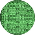 thumbnail image 1 of Ahgly Company Indoor Round Southwestern Emerald Green Country Area Rugs, 3' Round, 1 of 4