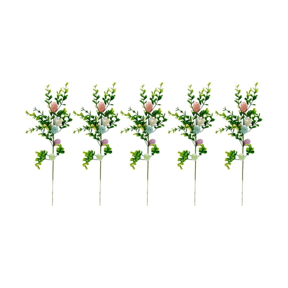 Hydrangea Artificial Flowers Artificial Flowers, Easter Colored Eggs Bunny Decorative Cuttings, Suitable for Home Party Vase Flower Arrangement Centerpiece, 5 Pcs (C)