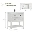 thumbnail image 6 of DELUXE LIVING 30" Bathroom Vanity with Sink,Modern Bathroom Single Sink Vanity, Bathroom Storage Cabinet with Drawers& Storage Shelf, SMC Integral Sink, White, 6 of 9