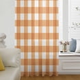 thumbnail image 6 of Orange Plaid Sheer Curtains 108" Extra Long, Gradient Geometric Buffalo White Checkered Light Filering Curtains, Privacy Drapes Simi Floor to Veiling Curtain for Living Room Large Window Treatment, 6 of 9