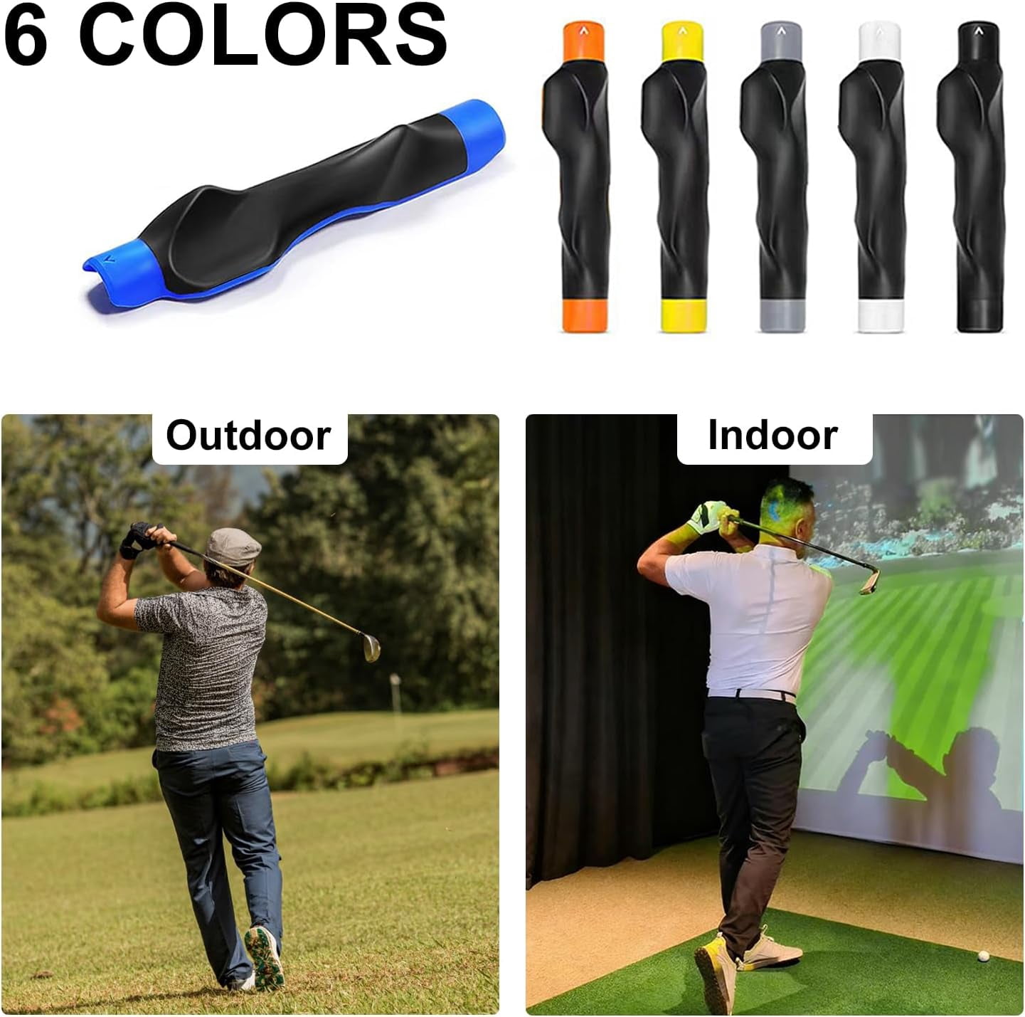 Golf Grip Trainer for Right Hand, Correct Grip Posture, Improve Swing Accuracy, Practical Golf Training Gear（Black，2Pcs）