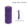 thumbnail image 2 of Uxcell Cotton Rope Twisted Braided Rope Cord, Dark Purple 100m/109 Yard 2mm Dia for Wall Hanging, Plant Hanger, 2 of 5