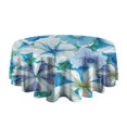 thumbnail image 5 of Pioneer Flower Floral Print Pattern Round Tablecloth 60"x60",Wrinkle Wipeable Table Cloth for Kitchen Dining Room Picnic Patio Party, 5 of 6