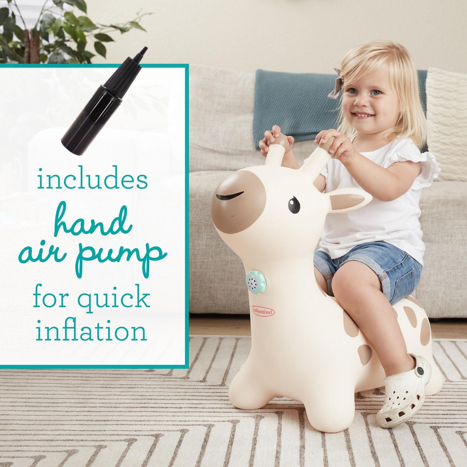 Infantino Bouncy Hoppy Pal - Giraffe, Bouncy ride-on giraffe