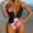 Black, variant on ITSAME Womens One-Piece Bathing Suit Floral Print Tie Back Deep V-Neck Fashion Beach Swimwear White Size L