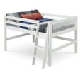 Camaflexi Full Size Low Loft Bed Mission Headboard White Finish