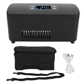  DHJY Mini Portable Refrigerator Cool Box LED Display, Portable  Insulin Cooler Mini Medication Fridge Electric Insulin 0-18℃ Portable  Insulin Cooler White,3Battery : Health & Household