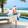 thumbnail image 3 of Yayeee Kids Hooded Towels Toddler Soft Absorbent Beach Bathing Wrap 50" x 23.5", Orange Hand Drawn Sailboats, 3 of 5