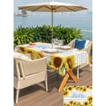 thumbnail image 5 of Outdoor Tablecloths with Umbrella Hole & Zipper, Sunflowers Tablecloth Rectangle 60x84 Inch, Yellow Flowers Summer Botanical Pastoral Wooden Waterproof Table Cloth, Patio/Pool/Picnic Table Covers, 5 of 8
