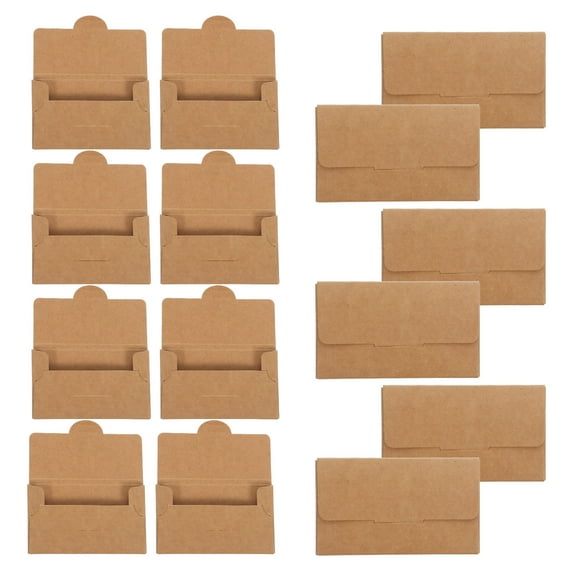 KALLORY Business Card Storage Box Brown Kraft Paper Card Storage Office Use 30pcs